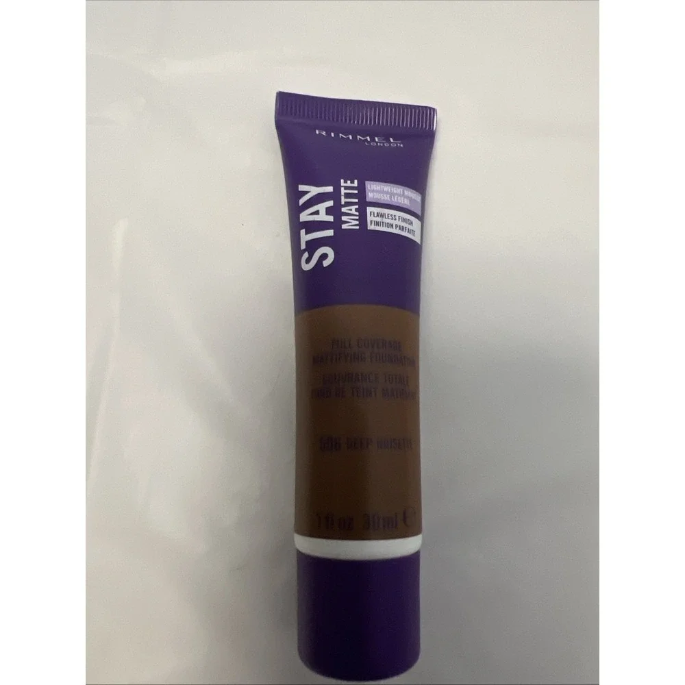 Rimmel London Foundation Stay Matte 506 Deep Noisette 1 Oz Full Coverage New‎